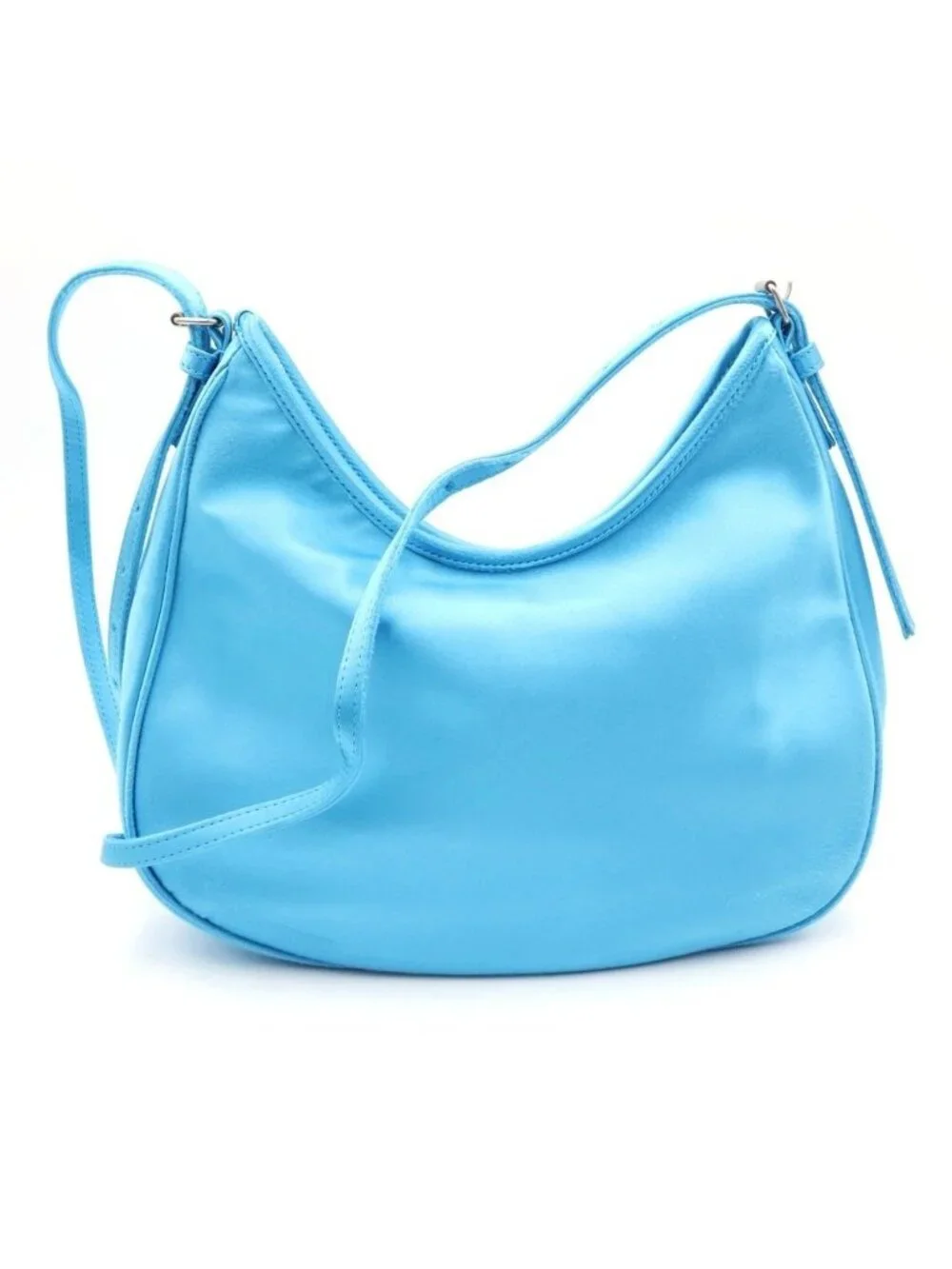 Balenciaga Leopolda SM Satin Shoulder Bag Blue
